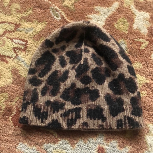 NWT J. Crew neutral animal print wool Beanie One size